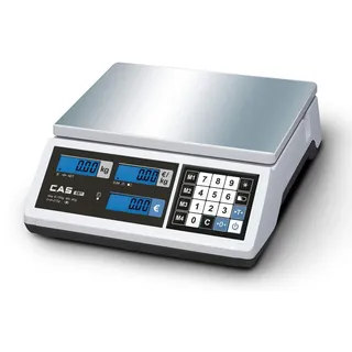 CAS Software CAS Waage ERJ, preisrechnend, Ladenwaage, GEEICHT, Wägebereich max 15 kg, Ablesbarkeit 2g