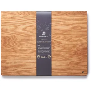Edeldings Schneide- und Servierbrett aus hochwertiger Eiche 40 х 30 cm groß | Antibakterielles Küchenbrett aus Europa | Servierbrett, Frühstücksbrett, Holzbrett aus massiv Holz