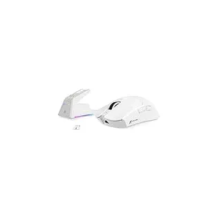 MAMBASNAKE x Attack Shark X1 Gaming-Maus mit Ladestation, 49g Ultralight, 40K DPI PAW3395 PRO-Sensor, 1000Hz Abfragerate, BT/2,4G Wireless/Wired PC Office-Maus mit Grip Tape für Mac/Win11 - Weiß
