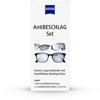 Zeiss AntiBeschlag-Spray mit 240ml Inhalt inklusive 5x AntiBeschlag Tücher