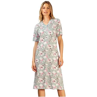 Hajo Nachthemd Damen Schlafshirt mit Knopfleiste (1-tlg) Modisches Design blau 36-38