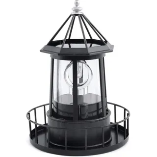 LED Solar Rotierender Leuchtturm Lampe Garten Außendekoration Laterne für Weg Terrasse Hof