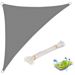 Woltu Sonnensegel Dreieck HDPE 400 x 400 x 400 cm Grau