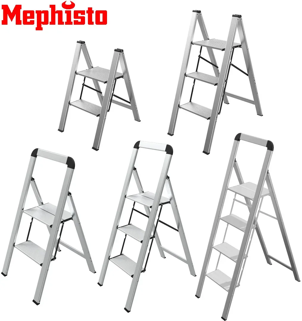 Mephisto Stufenleiter - Trittleiter, Mit Bügel: Mit Bügel, Stufen Aluminium Leiter: 2 Stufen
