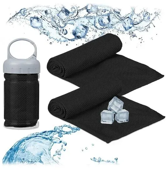 Relaxdays Kühlendes Handtuch, 2er Pack, Mikrofaser, Kühltücher Hals, Sport & Fitness