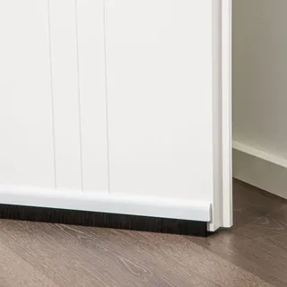 bonsport Türleiste mit Bürste selbstklebend 100 cm, weiß
