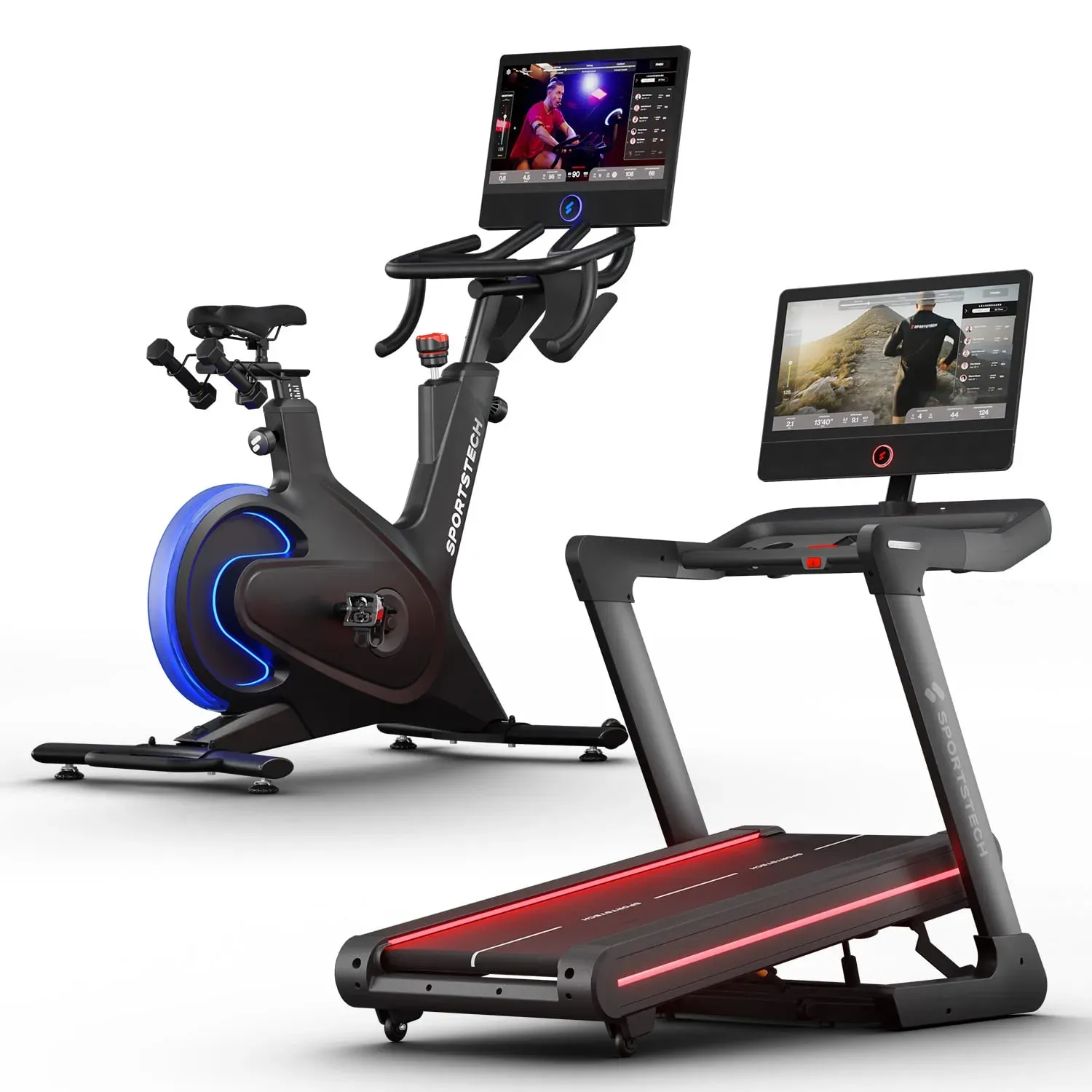 Sportstech Bundle sBike + sTreadPro – Speedbike & Profi‐Laufband mit 21,5" Display, LED, App‐Kompatibel & Home Gym Cardio‐Set