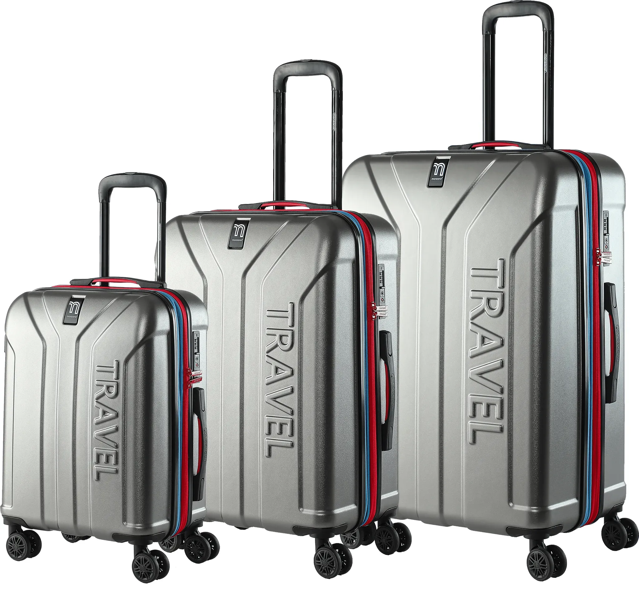 Hartschalenkofferset Premium 3-tlg Silber-Grau