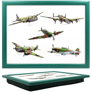 The Leonardo Collection Knietablett Flugzeuge mit Sitzsack zum Servieren von Gerichten | Schöne Knietabletts zum Essen auf dem Schoß zum Abendessen oder zum Atmen | neu gestaltete Lebensmitteltabletts