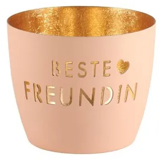 G-C Windlicht M Beste Freundin pastellorange/gold
