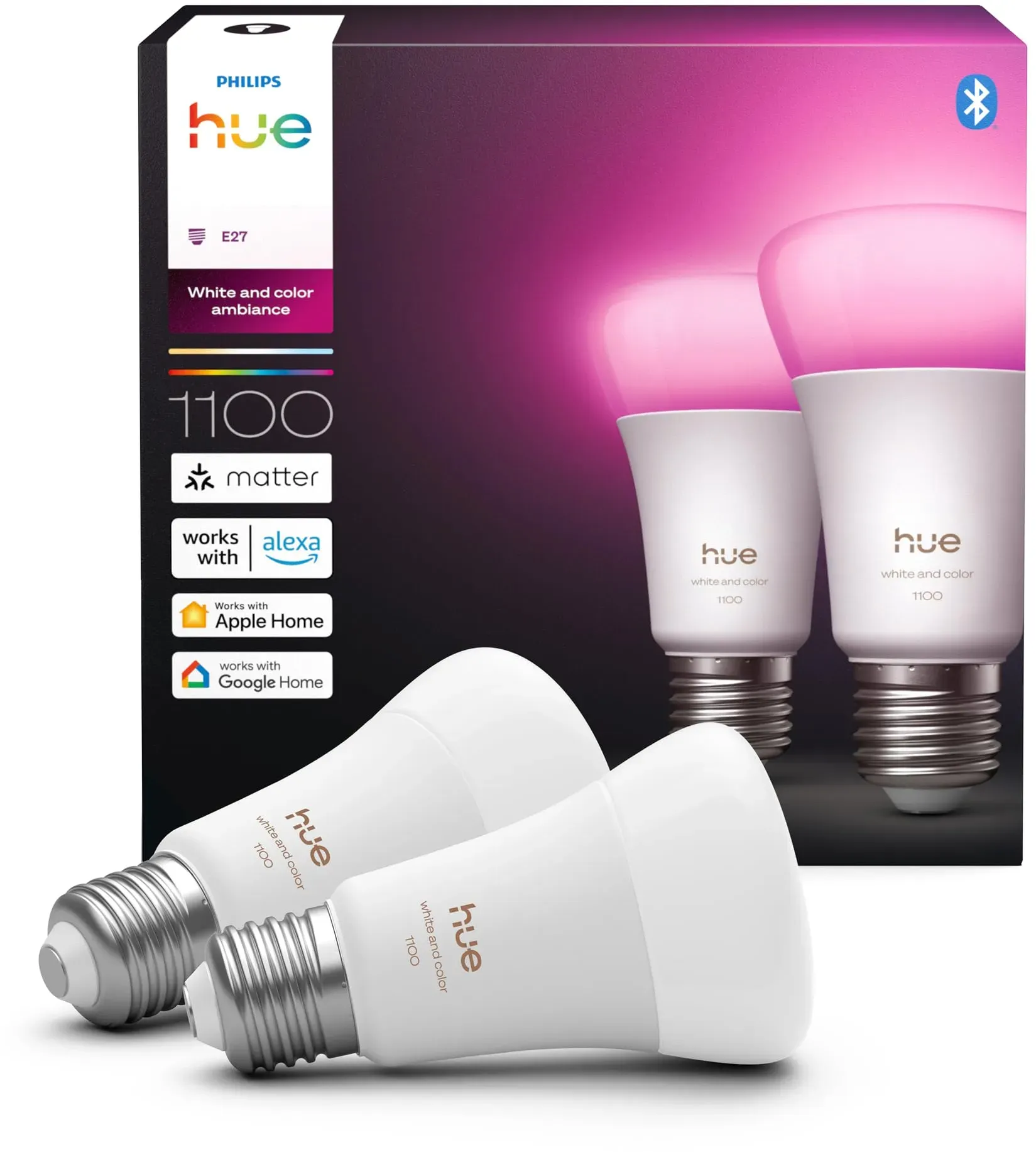 Philips Hue White & Color Ambiance E27 1100 lm 8,1 W 2 St.
