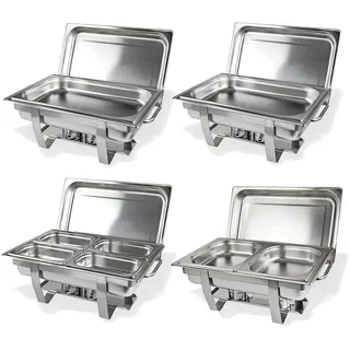 Profi Set 4x Speisenwärmer Speisewärmer Warmhaltebehälter Chafing Dish
