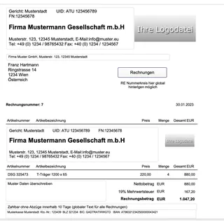 Rechnungsprogramm Rechnung schreiben Rechnungssoftware simpel Minimalist Eingabe