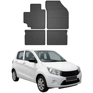 Omac Gummi Fußmatten kompatibel mit Suzuki Celerio 2014-2021 Automatten Gummi Schwarz 4tlg