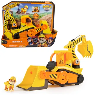 Spin Master Rubble & Crew - Großes Planierraupen-Baufahrzeug mit Licht- und Geräuscheffekten (Deluxe Fahrzeug) und Rubble-Figur