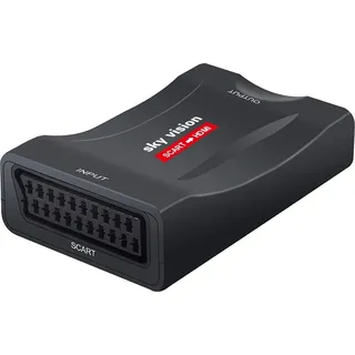 Sky Vision Scart auf HDMI Adapter für TV, & Play Scart HDMI Adapter kompatibel mit PAL/NTSC/SECAM, 720p oder 1080p VHS, Xbox, PS3,