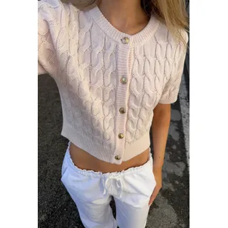 Gina Tricot - Y cable knitted top - strickpullis - Rosa - 146/152 - Mädchen - Rosa - 146/152