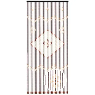 JINPRDAMZ Holzperlenvorhang, Türvorhang Holz Bambusperlen Perlenvorhang für Zimmertüren, Balkon, Terrassentür,Badezimmertür, Arbeitszimmertür, Retro-Holzperlenketten, 31 Stränge, Braun, 90 x 208cm