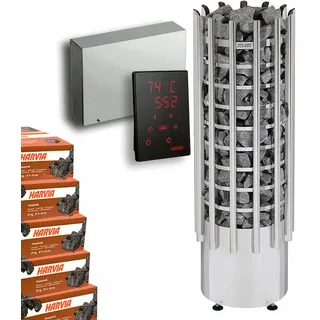 HARVIA Glow E Saunaofen 9 kW Mod. TRT90E + Steuerung Xenio CX110 + Saunasteine