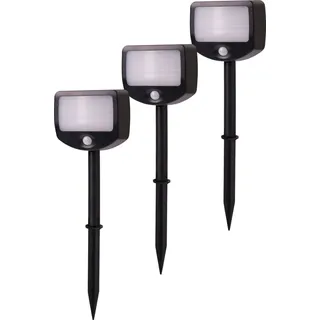 NORTHPOINT LED Batterie Strahler Fluter Sicherheitsleuchte 3er Set mit Funk Bewegungsmelder Dämmerungssensor