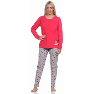 normann Schlafanzug lang Melone Pyjamahose allover Bedruckt, Farbe:pink, Größe:48-50 - 77375 in pink | Gr.: 48-50