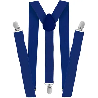 TMK 1/3/6/12 Stück Hosenträger für Herren Damen Unisex Strapazierfähig Elegant Verstellbar Y-Form Code 6200, Königsblau, One size - Einheitsgröße