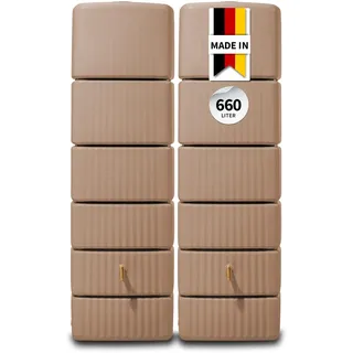 Slim Wandtank Set 2 x 330 l inkl. Verbinder taupe