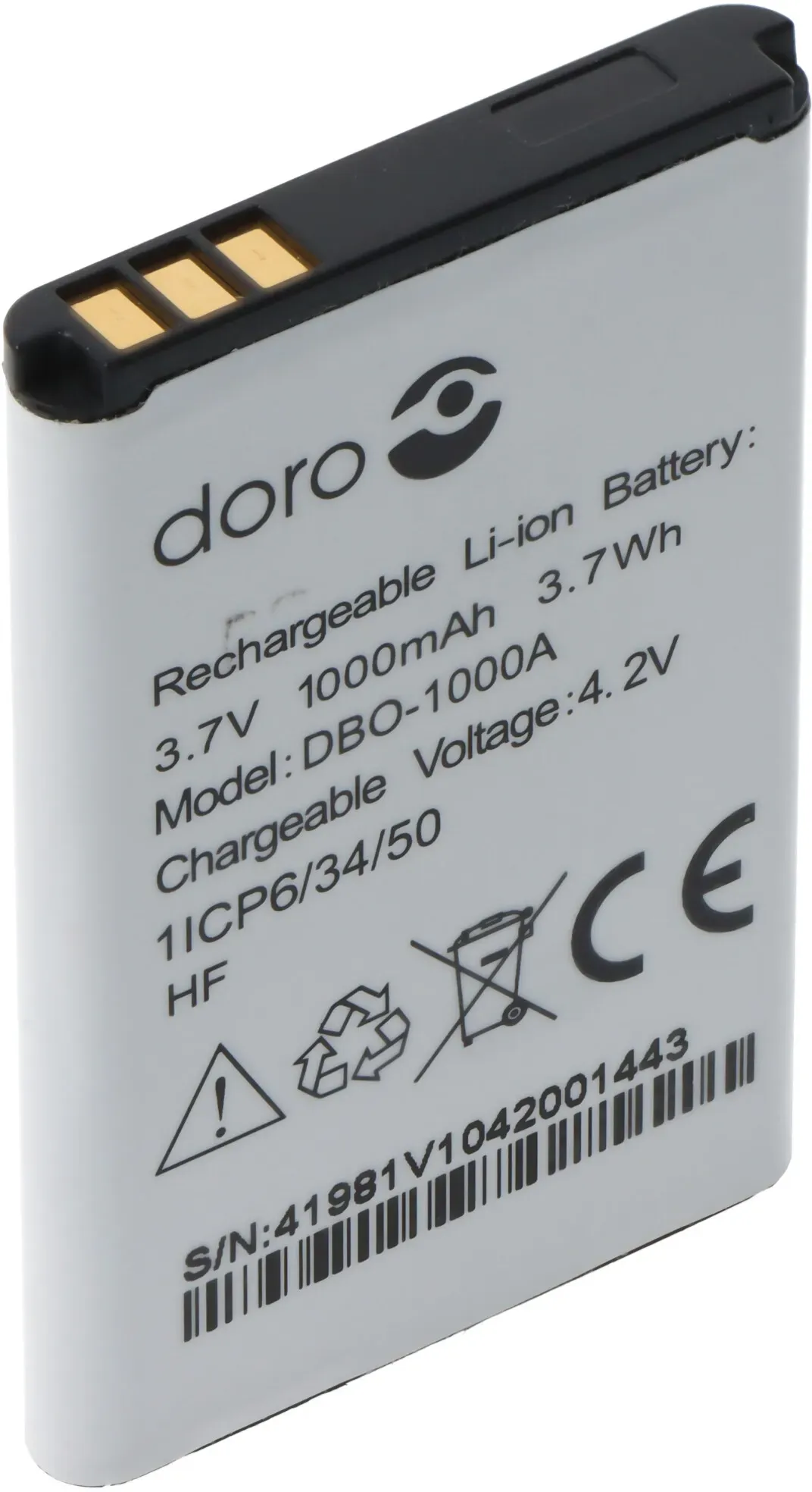 Original Doro Akku passend für Handy Doro 1370, 2404, DBO-1000A, 1ICP6/34/50, 3,7V, 1000mAh