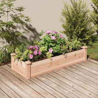vidaXL Hochbeet mit Einsatz Massivholz Tanne 120 x 45 x 25 cm