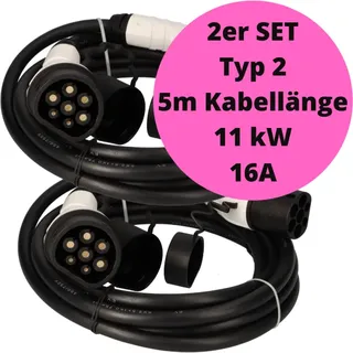 Absina Typ 2 Ladekabel Elektroauto 5 Meter zum Laden für Hybrid & E Auto an Ladesäule IEC62196-2 Ladekabel 3 phasig mit 11 kW