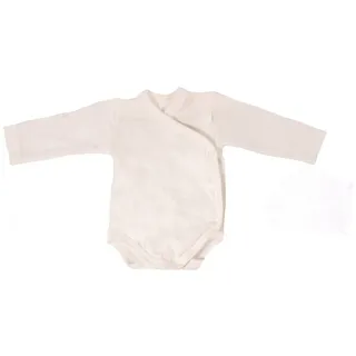 cosilana Langarm Baby-Wickelbody aus Bio Wolle und 30% Seide Uni Natur 62/68