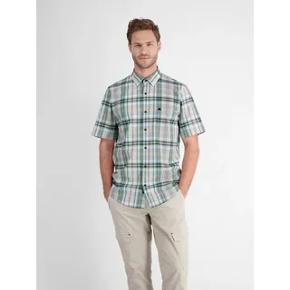 Lerros Kurzarmhemd für Herren, groß kariert - Coastal Sea Blue - S