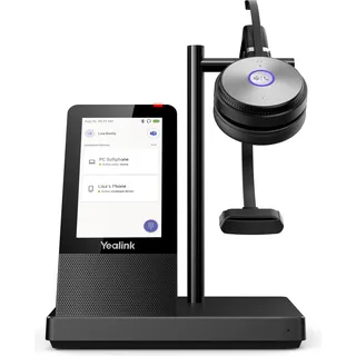 Yealink WH66 (Kabellos, USB-A, Microsoft Teams, Skype), Office Headset, Schwarz
