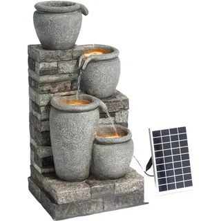 Teamson Home Solar Kaskadenbrunnen 4 Stufen Grau freistehend - Teamson Home