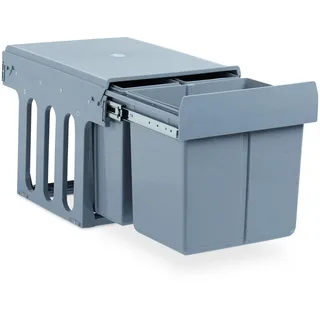 Relaxdays Einbaumülleimer 15 & 8 l Grau