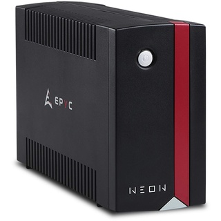 EPYC® NEON - USV für PC, UPS, Unterbrechungsfreie Stromversorgung für Modem Router, 650VA / 360 Watt, Line Interactive Technologie, AVR, 2X Schuko Ausgängen, USV 230v