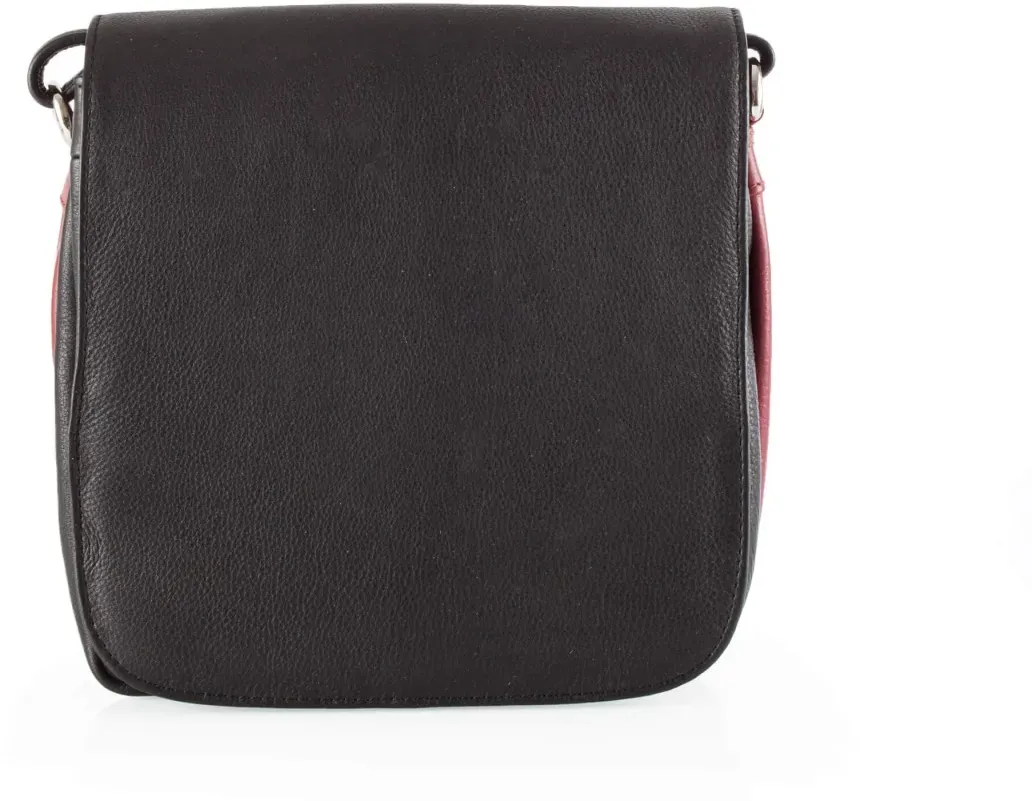 Okso Überschlagtasche #48161 black red