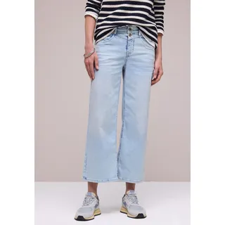STREET ONE Loose-fit-Jeans "Style Emee", Damen, Gr. 34, Länge 26, bleached random wash, Denim/Jeans, Obermaterial: 89% Baumwolle, 8% Polyester, 3% Elasthan, unifarben, loose fit lang, Jeans, Wide Leg Jeans mit Stretch