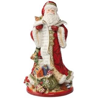 GOEBEL Fitz & Floyd Santa mit Schriftrolle Rot, aus Steingut gefertigt, Höhe 48cm, 51-001-35-1