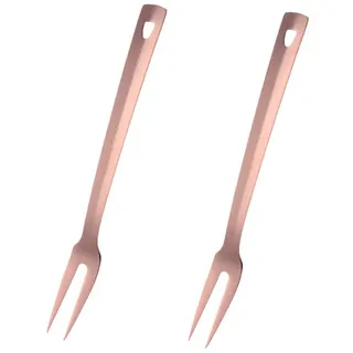 SBOMHS Fleischgabel aus Edelstahl Grillgabeln lange Vorlegegabel Länge 31 cm Meat Forks Aufschnittgabel Serviergabel set Roségold 2 Stück