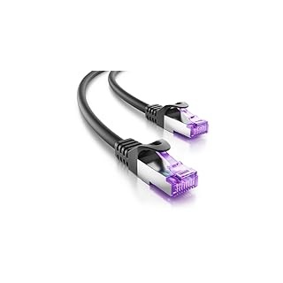 deleyCON 5m CAT7 Netzwerkkabel - 10 Gigabit - RJ45 Patchkabel Ethernet Kabel (Kupfer, SFTP PiMF Schirmung) - für Highspeed LAN DSL Switch Modem Router Patchpanel CAT7 CAT6 CAT5 - Schwarz