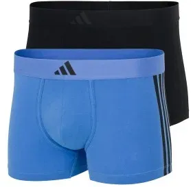 adidas 2P Active Flex Cotton 3 Stripes Low Rise Trunk Schwarz/Blau Baumwolle X-Large Herren