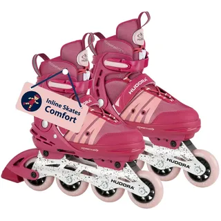 HUDORA Inline Skates Comfort - Inliner für Kinder & Jugendliche in versch. Größen - Roller Skates bis zu 6 Größen in Weite & Länge verstellbar - atmungsaktive Freizeit Inline Skates