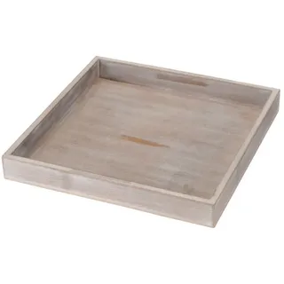 MI CASA Tablett aus Holz grau, quadratisch, 25 cm 25 cm