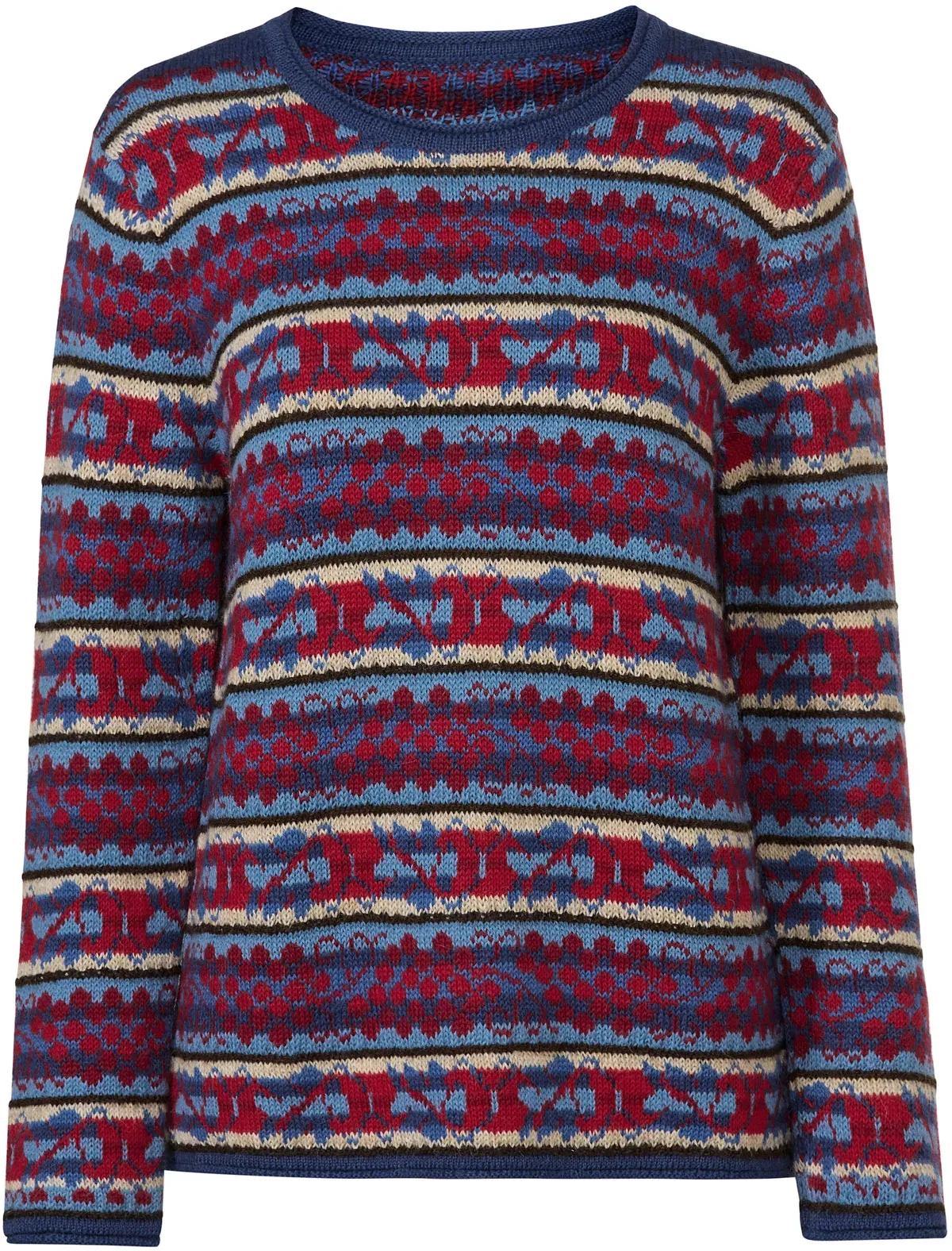 Alpaka-Pullover, Jacquard rot, 52/54