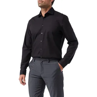 Seidensticker Herren Mens Regular Longsleeve Cotton Business Shirt, Schwarz(001000), 42 EU