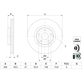 Bosch Bremsscheibe 0 986 479 H51