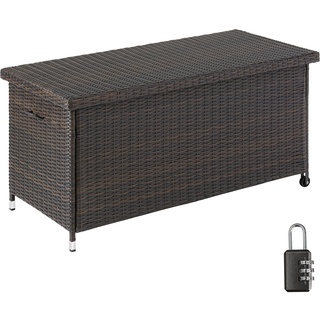 Tectake tectake® Auflagenbox Kiruna mit Kunststoffgeflecht, 120x55x61,5cm, 270l