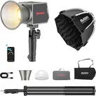 Multiblitz Set Fotolicht LED 60W Lampenstativ Lichtstativ Octagon Softbox Ø40cm (Studioleuchte, Videoleuchte), Dauerlicht, Schwarz, Silber
