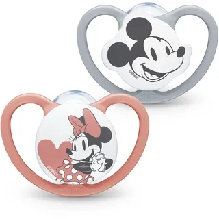 NUK Space Disney Baby Silikon-Schnuller 0–6 Monate Minnie 2 Stück